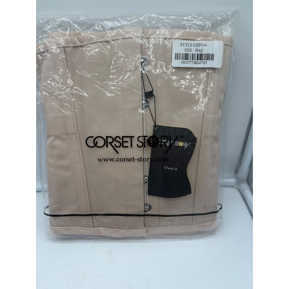 NWT Corset Story Beige Cotton Twill Classic Overbust Waist Trainer Hip W42(US22)